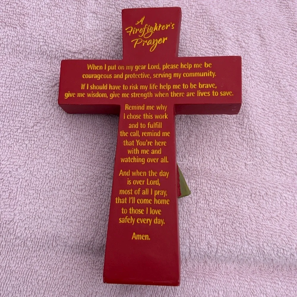 Dicksons Firefighter’s Prayer Tabletop Cross Figurine Joshua 1:9